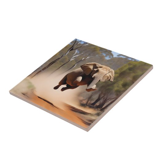 "Springende vreugde: de gespring van de geanimeerd Tegeltje (Zijkant)