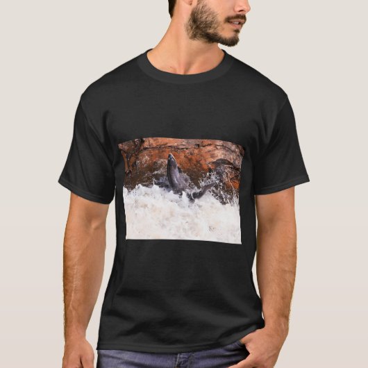 Springende zalm t-shirt (Voorkant)