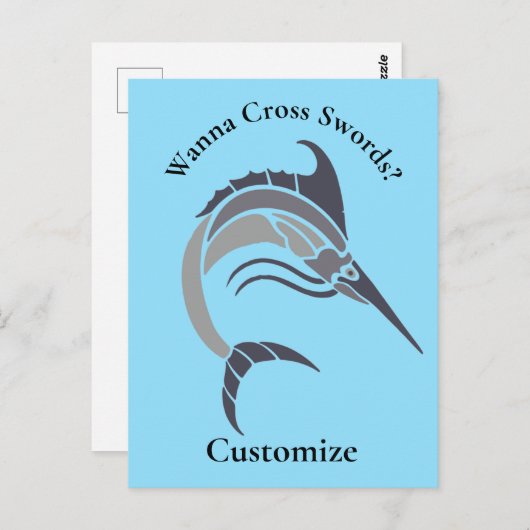 Springende zwaardvis Thunder_Cove Briefkaart (Voorkant / Achterkant)