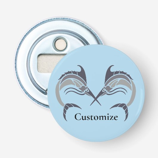 Springende zwaardvis Thunder_Cove Button Flesopener (Voorkant)