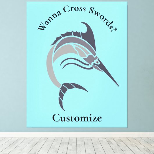 Springende zwaardvis Thunder_Cove Canvas Afdruk (Insitu (Houten vloer))