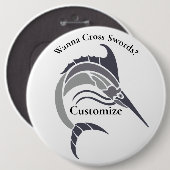 Springende zwaardvis Thunder_Cove Ronde Button 6,0 Cm (Voorkant /achterkant)