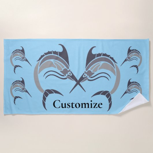 Springende zwaardvis Thunder_Cove Strandlaken (Voorkant)