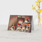 Springer Puppy Kerstmis Kaart (Gele Bloem)