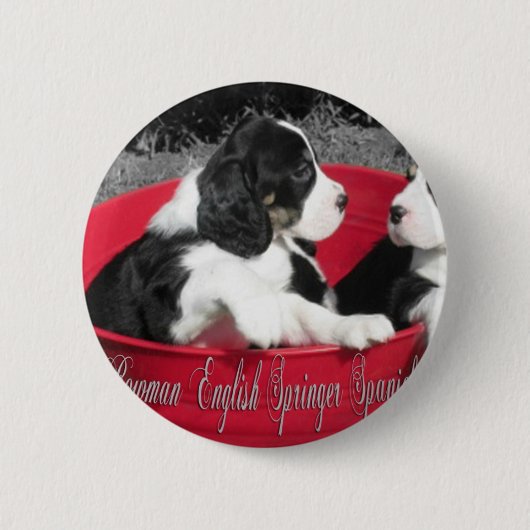 Springer Puppy Pins Ronde Button 5,7 Cm (Voorkant)