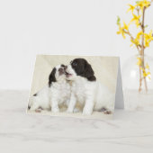 Springer Puppy Vrienden Kaart (Gele Bloem)