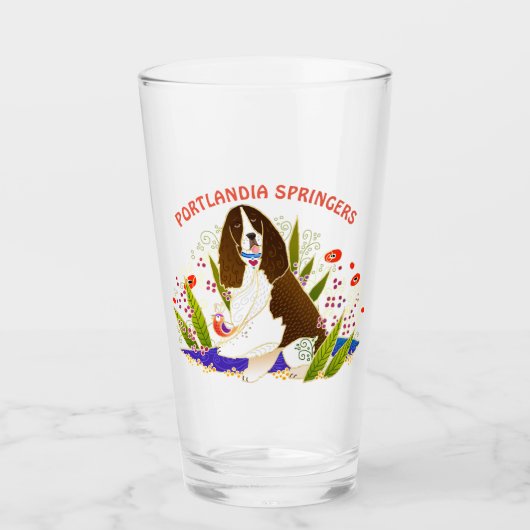 SPRINGER SPANIEL 16 ounce GEPERSONALISEERD glas (Voorkant)