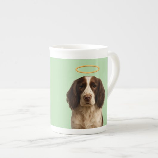Springer Spaniel Angel / Devil bone china mug Porselein Kop (Voorkant rechts)