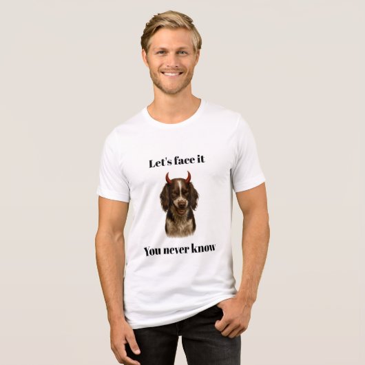 Springer Spaniel Angel / Devil men's t shirt (Voorkant volledig)