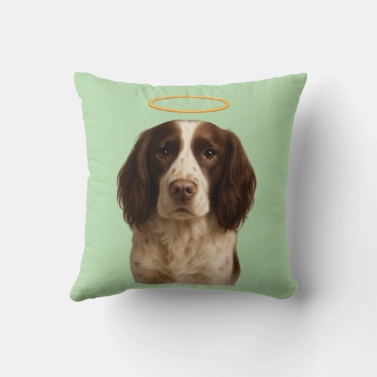 Springer Spaniel Angel / Devil stoute hondenkussen Kussen (Achterkant)