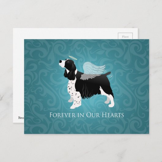 Springer Spaniel Angel Dog Pet Memorial Design Briefkaart (Voorkant / Achterkant)