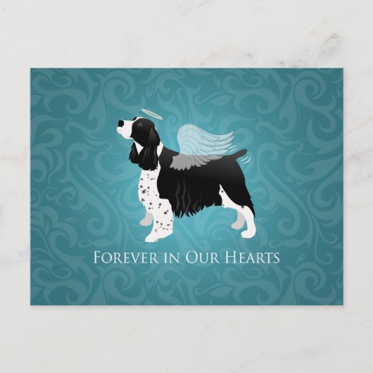 Springer Spaniel Angel Dog Pet Memorial Design Briefkaart (Voorkant)