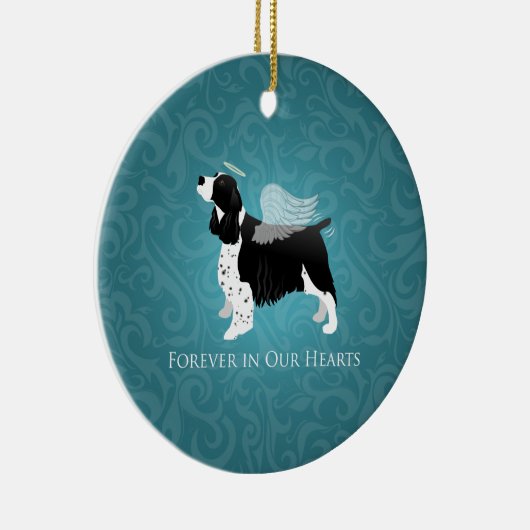 Springer Spaniel Angel Dog Pet Memorial Design Keramisch Ornament (Rechts)