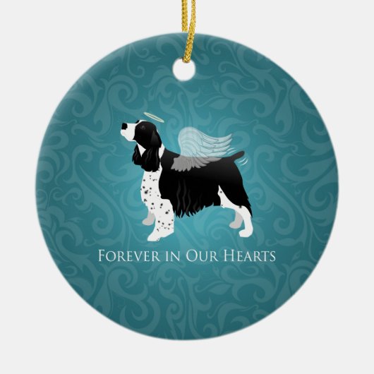 Springer Spaniel Angel Dog Pet Memorial Design Keramisch Ornament (Voorkant)