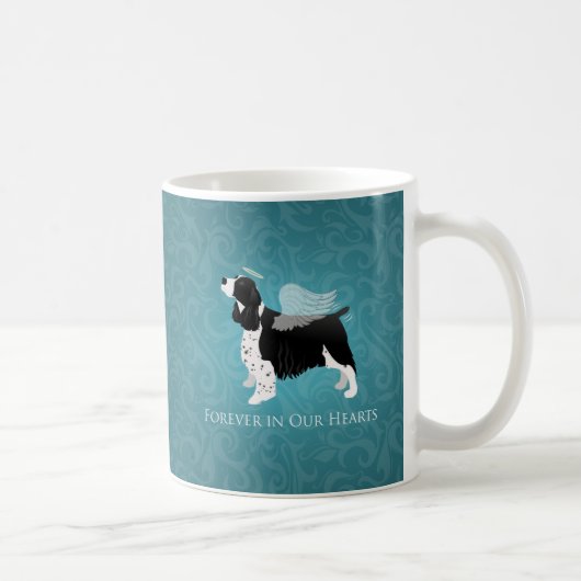 Springer Spaniel Angel Dog Pet Memorial Design Koffiemok (Rechts)
