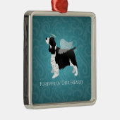 Springer Spaniel Angel Dog Pet Memorial Design Metalen Ornament (Rechts)