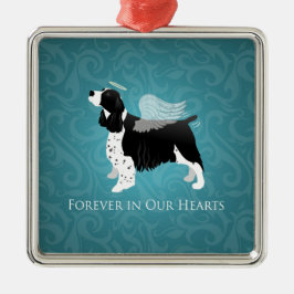 Springer Spaniel Angel Dog Pet Memorial Design Metalen Ornament