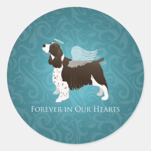 Springer Spaniel Angel - Pet Memorial Ronde Sticker