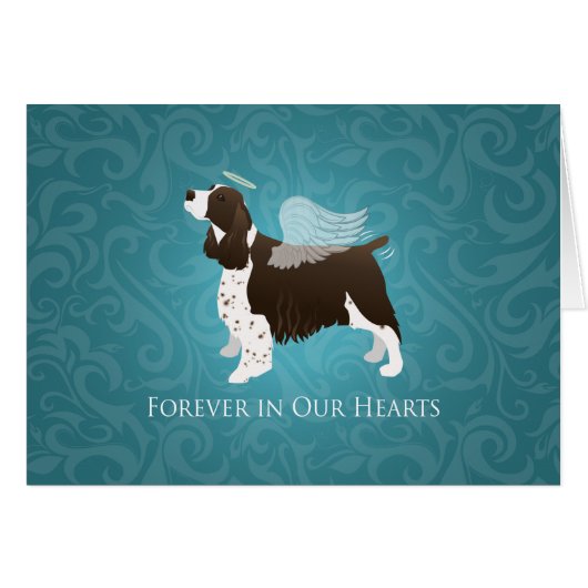Springer Spaniel Angel Pet Memorial Sympathia Card (Voorkant Horizontaal)