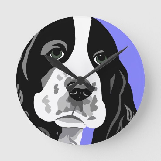 Springer Spaniel Art Clocks Ronde Klok (Voorkant)