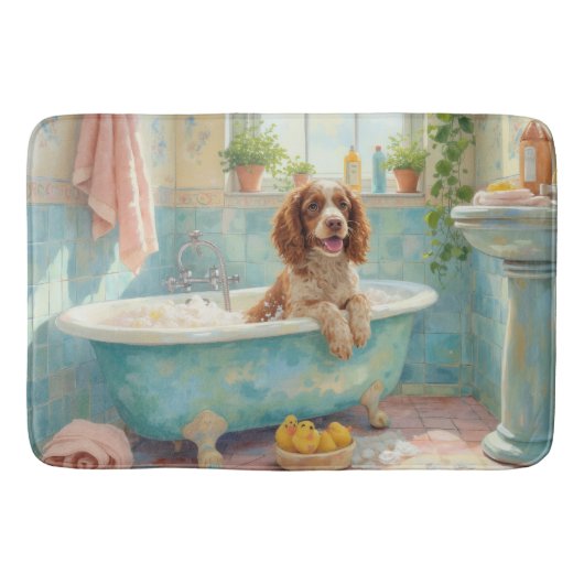 Springer Spaniel badtijd vrolijke badkamer decor Badmat (Voorkant)
