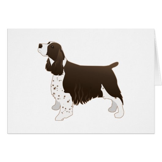 Springer Spaniel Basic Breed Silhouette Brown Card (Voorkant Horizontaal)