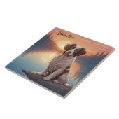 Springer Spaniel bij het meer Tegeltje (Zijkant)