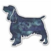 Springer Spaniel Black Waterverf Silhouette Sticker (Voorkant)