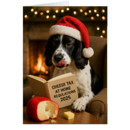 Springer spaniel 'Cheese Tax' Christmas card