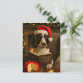 Springer Spaniel  'Cheese Tax' Christmas postcard Briefkaart (Staand voorkant)