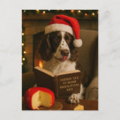 Springer Spaniel  'Cheese Tax' Christmas postcard Briefkaart (Voorkant)