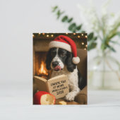 Springer spaniel  'Cheese Tax' Christmas postcard Briefkaart (Staand voorkant)