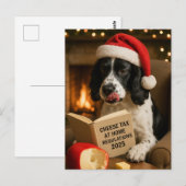 Springer spaniel  'Cheese Tax' Christmas postcard Briefkaart (Voorkant / Achterkant)