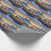 Springer Spaniel Christmas Boat Holiday Cadeaupapier (Hoek)