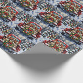 Springer Spaniel Christmas Red Truck Holiday Cadeaupapier (Hoek)