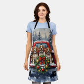 Springer Spaniel Christmas Red Truck Holiday Schort (Gedragen)