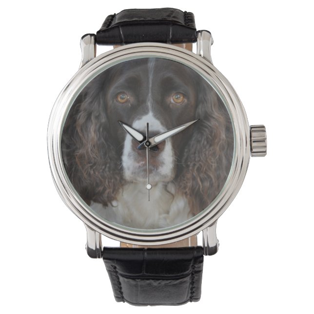 Springer Spaniel Designer Horloge (Voorkant)
