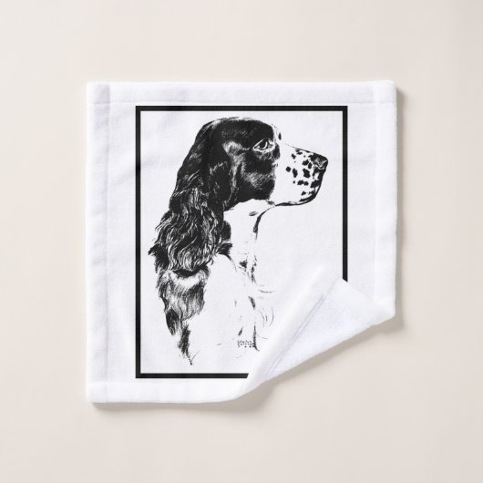 Springer Spaniel Dog Art Bad Handdoek (Wasdoekje)