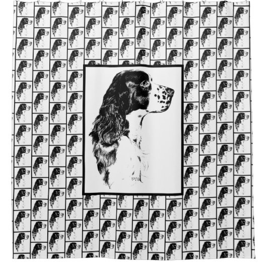 Springer Spaniel  Dog Art Douchegordijn (Voorkant)