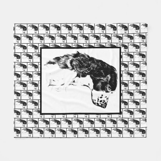 Springer Spaniel  Dog Art Fleece Deken (Voorkant (Horizontaal))