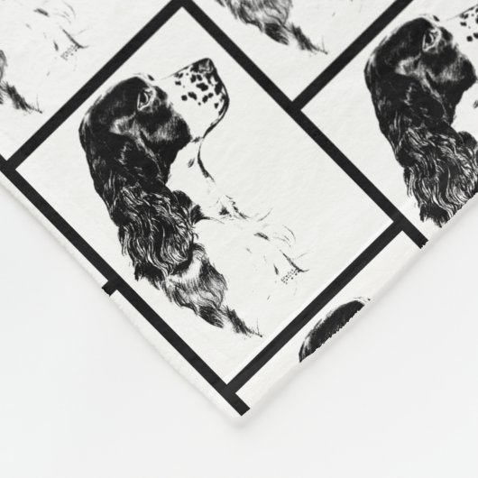 Springer Spaniel  Dog Art Fleece Deken (Hoek)