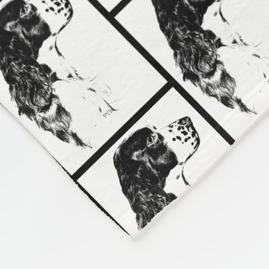 Springer Spaniel Dog Art Fleece Deken (Hoek)
