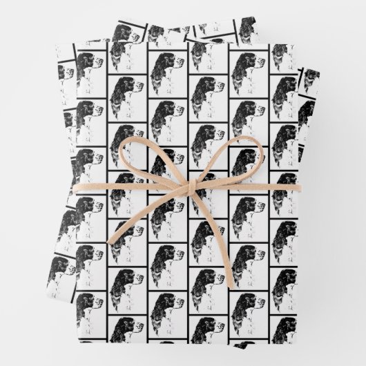 Springer Spaniel Dog Art Inpakpapier Vel (In situ)