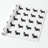 Springer Spaniel Dog Basic Breed Silhouette Black Cadeaupapier (Uitgerold)