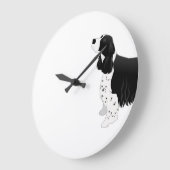 Springer Spaniel Dog Basic Breed Silhouette Black Grote Klok (Hoek)