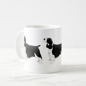 Springer Spaniel Dog Basic Breed Silhouette Black Koffiemok (Voorkant links)