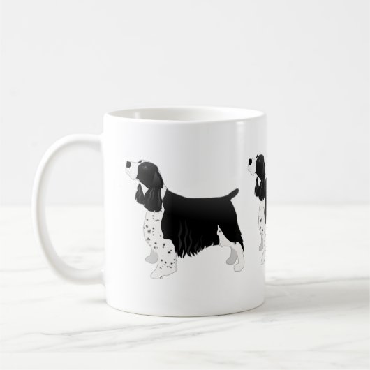 Springer Spaniel Dog Basic Breed Silhouette Black Koffiemok (Links)