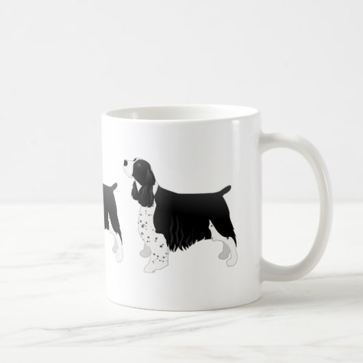 Springer Spaniel Dog Basic Breed Silhouette Black Koffiemok (Rechts)