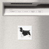 Springer Spaniel Dog Basic Breed Silhouette Black Magneet (Insitu (Vaatwasser))