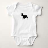 Springer Spaniel Dog Basic Breed Silhouette Black Romper (Voorkant)